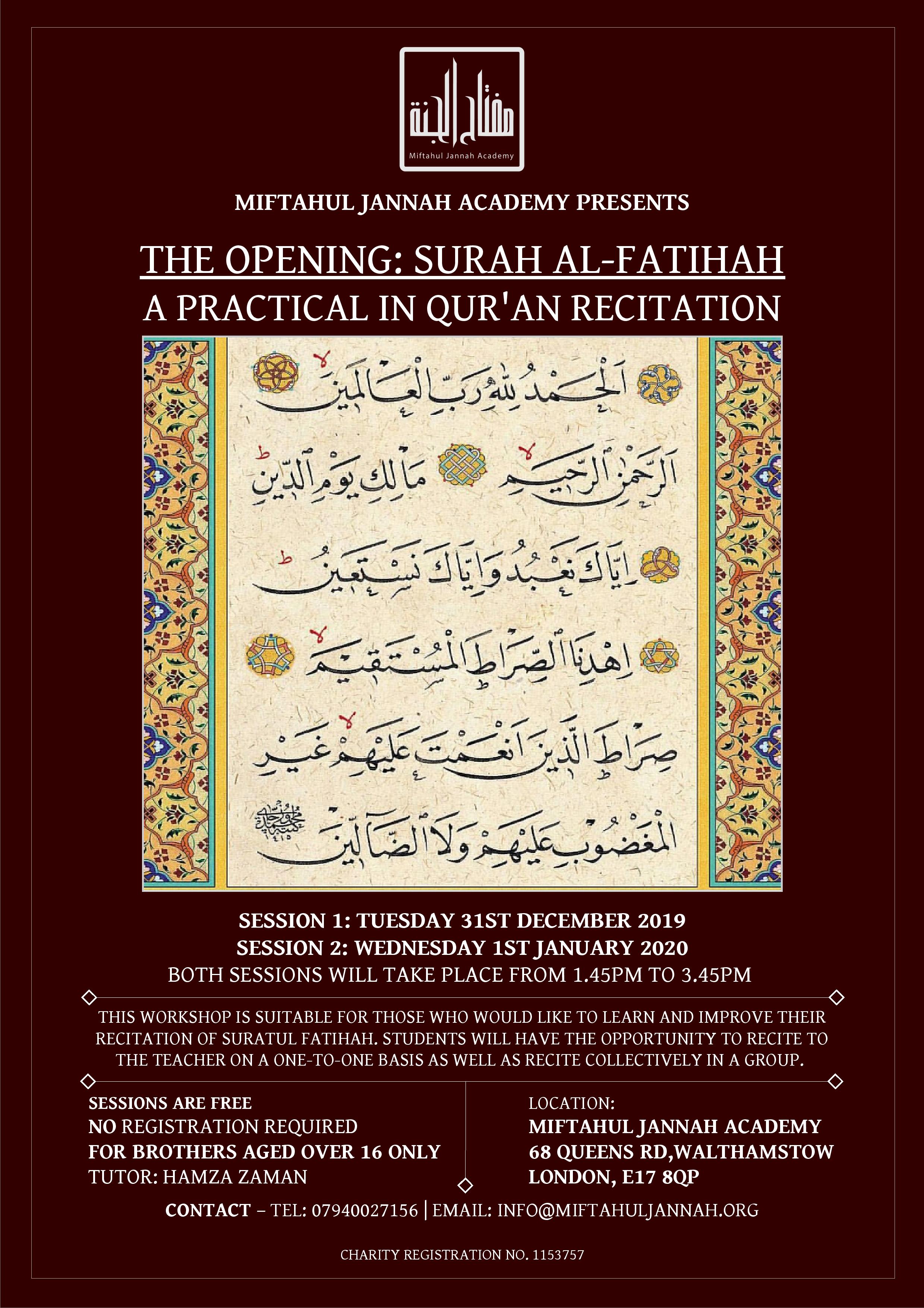 Surah 01 Al-Fatihah The Opening Lyrics - Juz Amma Bilingual